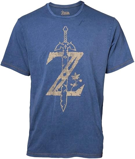 Nintendo Legend of Zelda Breath of The Wild Z Logo Faux Denim T-shirt - S